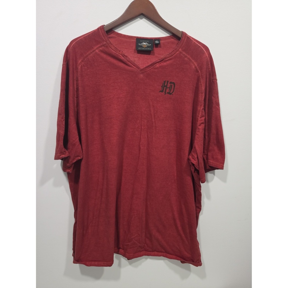 Harley-Davidson Genuine MotorClothes Men's 2XL Red V-Neck Short Sleeve Shirt HD